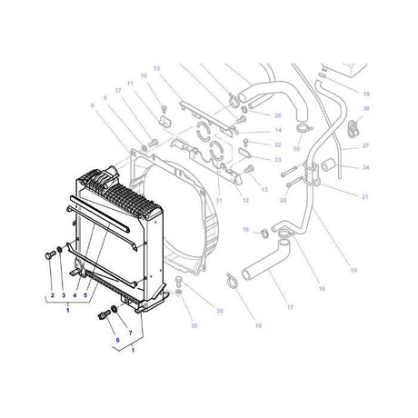 Massey Ferguson - Radiator - 3787420M2 - Farming Parts