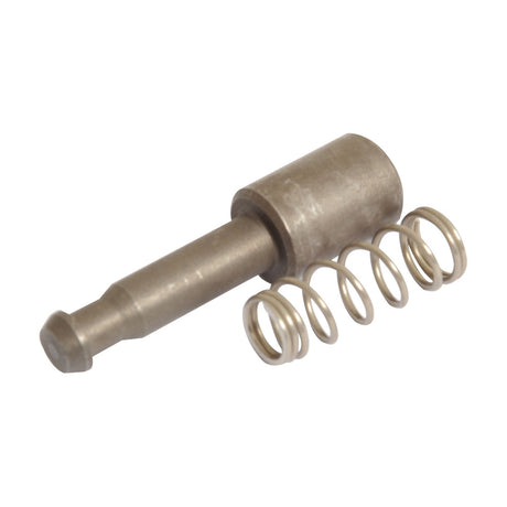 The Sparex PTO Yoke Pin (Part No. S.27835) features a 14mm cylindrical metal pin and an accompanying coiled spring, making it perfect for use with compatible Sparex components.