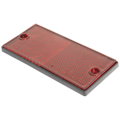 Rectangular Reflector (Rivet On) by Sparex, Part No.S.28212, features a red reflector with a black frame, dimensions of 105 x 48mm, and two mounting holes, designed to enhance vehicle visibility.