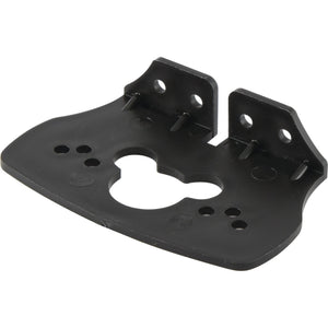 The "Bracket for 89 Series - S.28241" by Sparex is a black plastic mounting bracket featuring multiple holes and slots, making it ideal for securing or attaching components. Product specifications highlight its durable construction and versatile design.