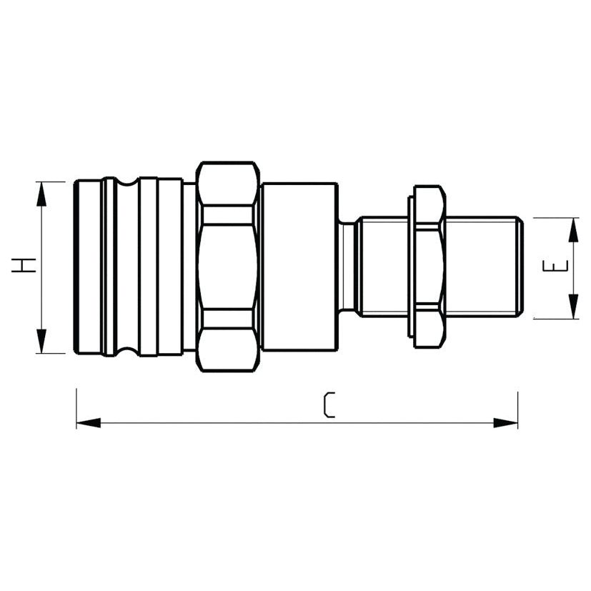 Sparex Hydraulic Trailer Brake Coupling Male M20 x 1.50 Metric Male Bulkhead
 - S.28311 - Farming Parts