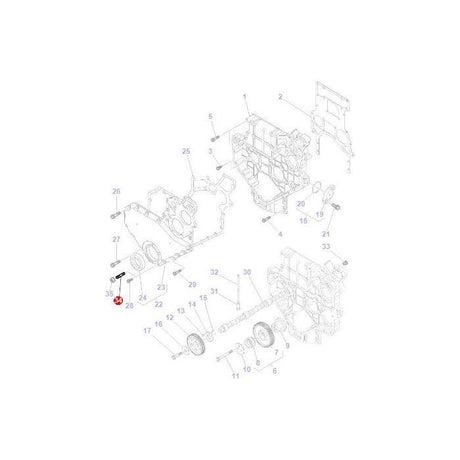 Massey Ferguson - Stud Timing Cover - 1476283M1 - Farming Parts