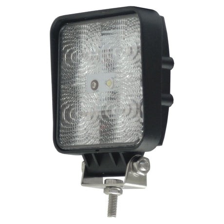 The Sparex LED Work Light, model S.28542, features a square design with a black frame and is mounted on a metal bracket. It offers 1800 lumens of raw light and operates at 10-30V, making it suitable for various applications.