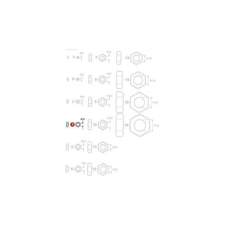 Massey Ferguson - Nut M10 1.5mm thread - 339402X1 - Farming Parts