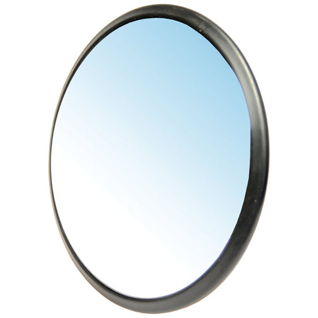 The Blind Spot Mirror, 250 x 250mm - S.28636 by Sparex is a round convex mirror featuring a sleek black frame and reflecting a gradient of light blue to white, making it suitable for various interior settings.