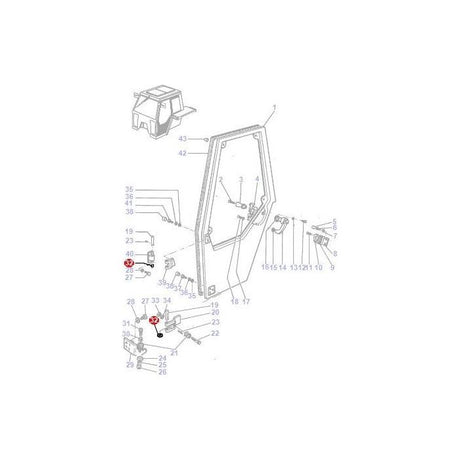 Massey Ferguson - Bush Door Hinge - 1427092M1 - Farming Parts