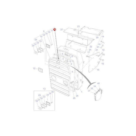 Massey Ferguson - Spring Grille Catch - 186441M2 - Farming Parts