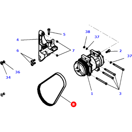 Massey Ferguson - Fan Belt - 4281051M2 - Farming Parts