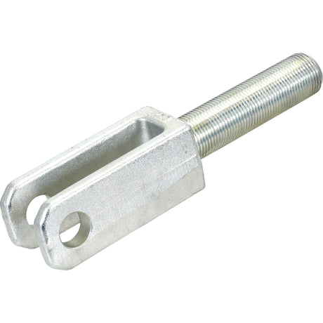 A close-up of the Sparex Levelling Box Fork (Sparex Part No. S.29165) shows a metal clevis rod with a threaded shaft sized M40x3, measuring 300mm in length, and a forked end featuring two holes each with a diameter of Ø28mm.