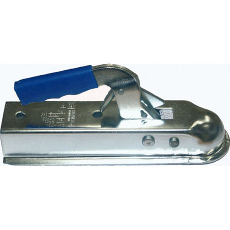 Close-up of the TRAILER HITCH (750KG) with a blue handle, Sparex Part No. S.29355, rated up to 750kg and available from Sparex.