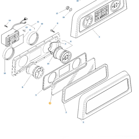 Massey Ferguson - Instrument Panel Glass - 3900495M1 - Farming Parts