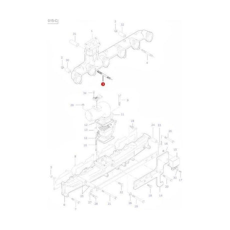 Massey Ferguson - Stud Exhaust Manifold - V836855995 - ACW4003680 - Farming Parts