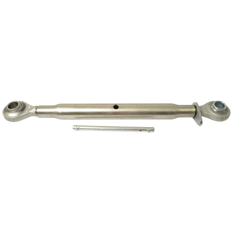 The Sparex Top Link (Cat.2/2) Ball and Ball, 1 1/8'', Min. Length: 535mm - S.297 is designed with two end joints and a central adjustment rod, making it ideal for tensioning and connecting mechanical systems. For more detailed manufacturing information, please refer to the technical datasheet.
