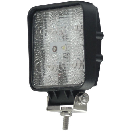 The Sparex LED Work Light (S.29846) is a square light with a black frame and reflective surface, mounted on a durable metal bracket. Emitting 1800 lumens and operating at 10-30V, it is suitable for a variety of tasks, offering reliable performance and durability. Available in display packs of 10 pieces.