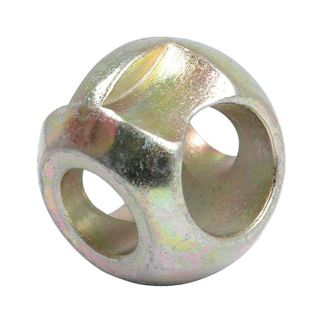 The Lower Link Dual Category Ball (Cat. 2 Outer, 1/2 Inner) by Sparex (Part No. S.2997) is a metallic, spherical object with multiple circular cutouts and a reflective surface, possibly crafted from durable 1018 Steel.