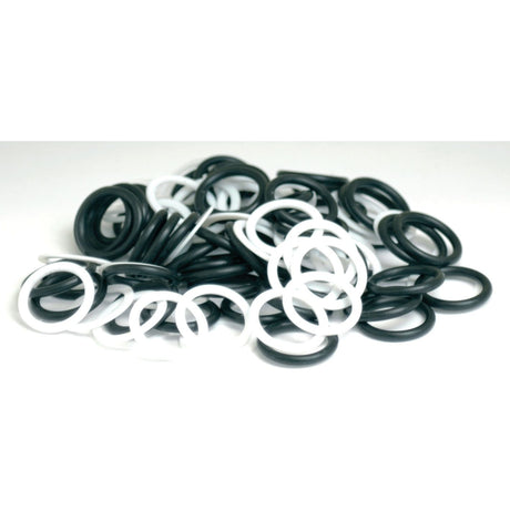 A pile of black and white O-RING | Sparex Part No. S.30000 scattered on a white surface.