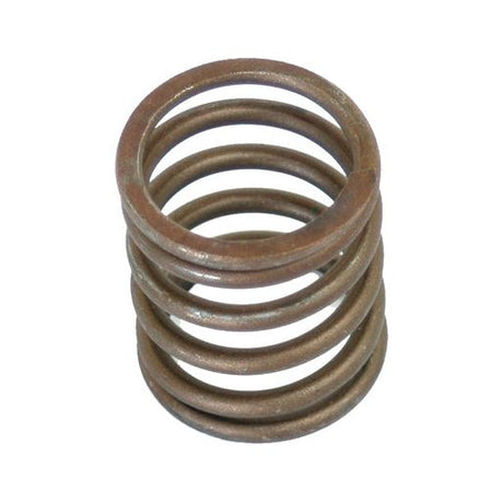 The Valve Spring - Outer (Sparex Part No.S.30015) from the brand Sparex is a coiled metal spring with a cylindrical shape, featuring several evenly spaced loops. This metal spring, potentially designed for Landini tractors or Massey Ferguson machinery, has a brown surface that suggests possible rusting.