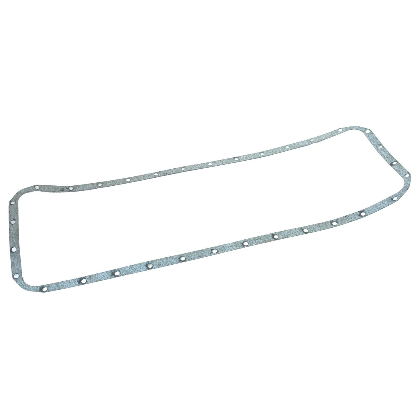 The Sparex Sump Gasket - 6 Cyl. (6T.830, 6TA.830), part number S.30077, is a thin, rectangular metal gasket designed specifically for Cummins engines and features multiple evenly spaced bolt holes around its perimeter.