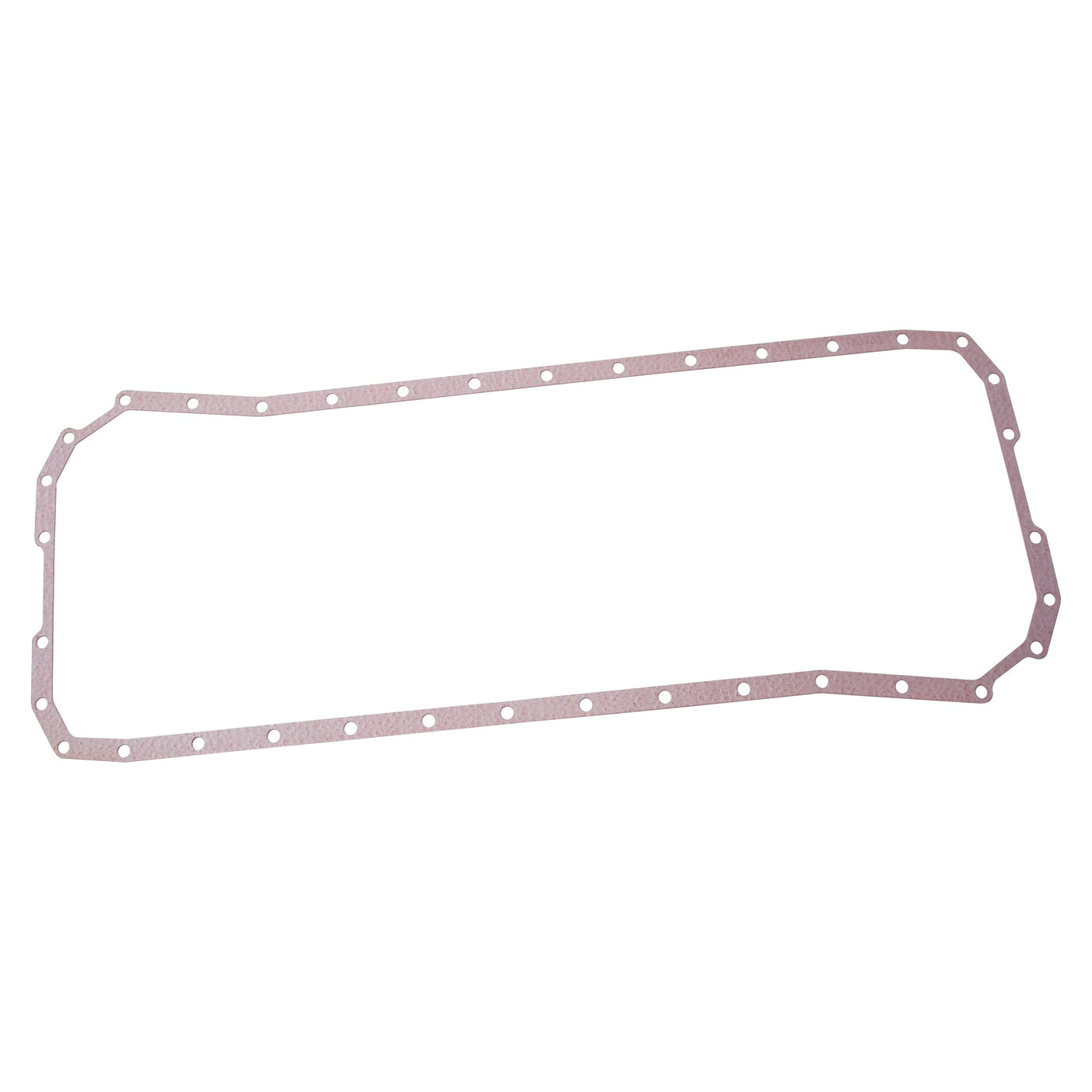 The Sparex Sump Gasket - 6 Cyl. (6590, 6T.590), part number S.30090, is a rectangular gasket made from cellulosic fibre board and features multiple bolt holes around the edges, making it ideal for use with a Cummins Engine.