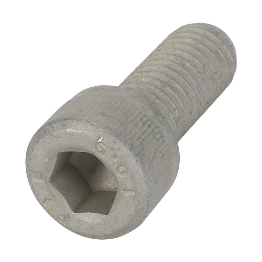 The Massey Ferguson HEX SOCKET HEAD CAPSCREW (3009292X1) by AGCO features a partially threaded body and a cylindrical head with a hexagonal recess for use with an Allen wrench.