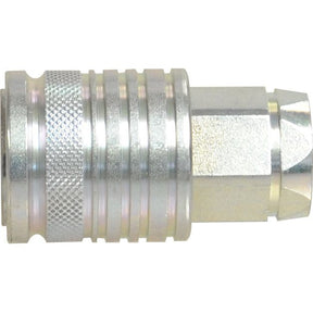 Image of a Sparex Stauff Quick Release Hydraulic Coupling Female 1/2'' Body with a knurled grip, M18 x 1.50 Metric Female Thread | Sparex Part No.S.30208.