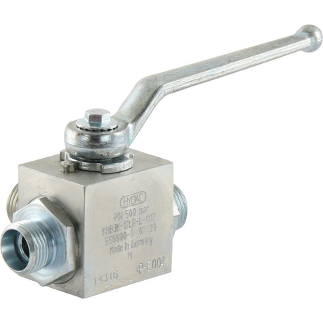 A Sparex 3-Way Diverter Ball Valve with an M18 x 1.50 threaded port, featuring the manufacturer's details engraved on its metallic body and designed for a high flow rate, available as Sparex Part No. S.30222.