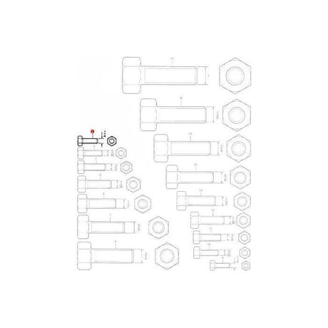 Massey Ferguson - Bolt 1/4 x 3/8 unf - 353500X1 - Farming Parts