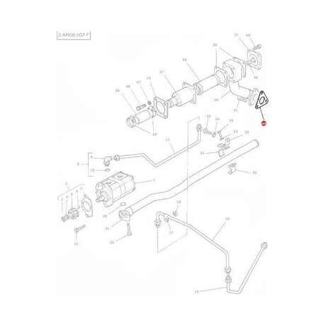 Massey Ferguson - Gasket Steering Lines - 1695677M4 - Farming Parts