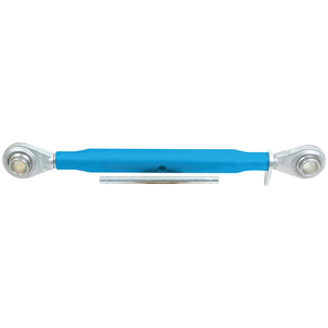 A Sparex Top Link (Cat.1/1) Ball and Ball, 1 1/8'', with a minimum length of 410mm, featuring a blue finish with metal ends and an adjustable rod in the middle, suitable for various tensioning applications.