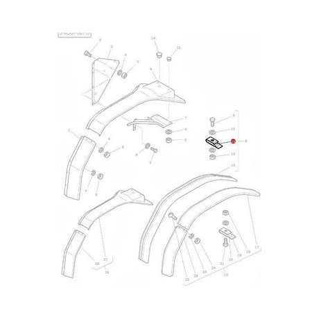 Massey Ferguson - Clip Fender - 3809291M1 - Farming Parts