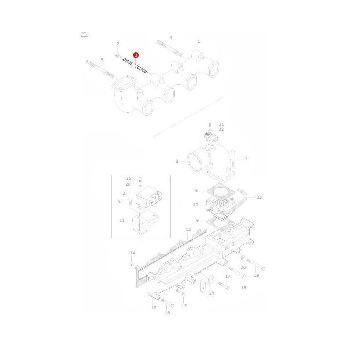 Massey Ferguson - Stud Exhaust Manifold - V836859188 - ACW4003730 - Farming Parts