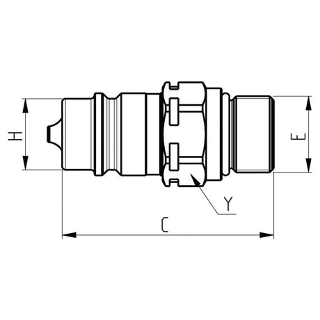 Stauff Quick Release Hydraulic Coupling Male 1'' Body x M30 x 2.00 Metric Male Thread
 - S.31166 - Farming Parts