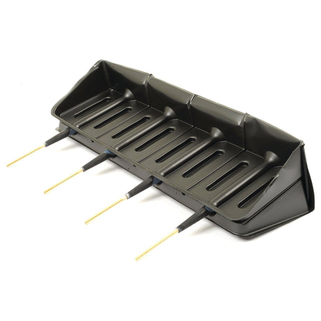 A black plastic tray with three raised sections and five attached metal rods, perfect for organizing your Tyre Repair Refill Minicomb A6 x 40 pcs. (Sparex Part No. S.31429) tools by Sparex.