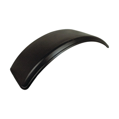 A black, arched plastic object, likely a bicycle or motorcycle fender. Suitable for various models, this Mudguard (S.31518) from Sparex combines durability with sleek design and measures 1315mm in length and 425mm in width.