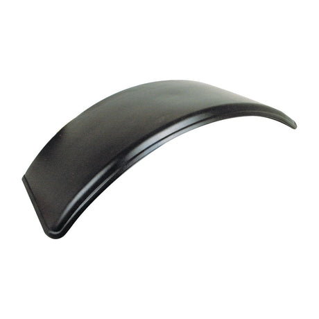 The Sparex Mudguard (Sparex Part No. S.31519) is a curved, black plastic or metal mudguard with a smooth surface, designed to fit over wheels with tyre sizes 16.9 x 24/26 to prevent dirt and debris from being thrown upwards. It measures 1430mm in length and 470mm in width.