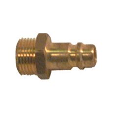 A Sparex Quick Release Connector 1/4'' (Sparex Part No. S.31819) features a brass barbed hose fitting with a 1/4 inch male thread on one end and a ribbed hose connector on the other, designed for use with quick release connectors.