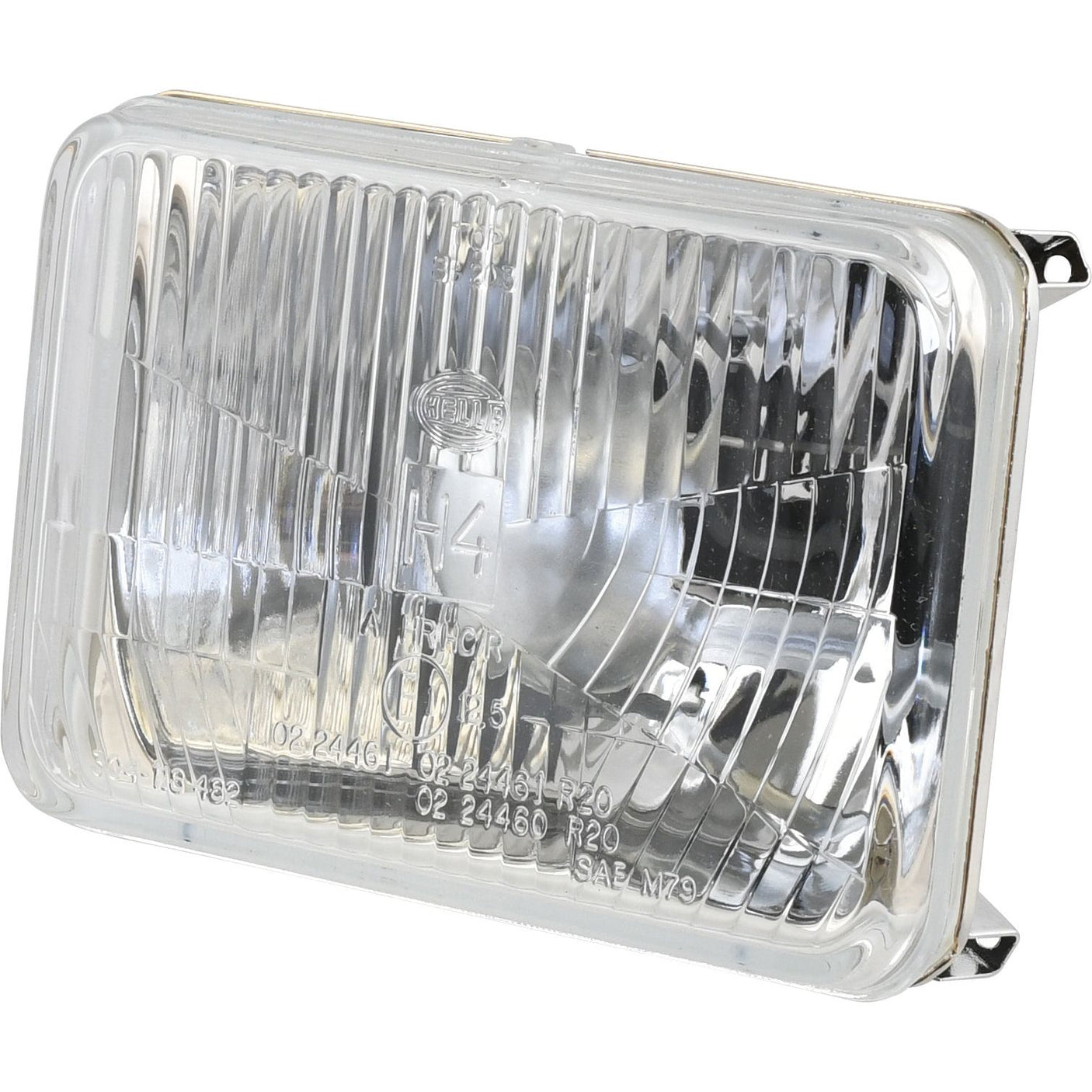 A rectangular automotive headlight by Sparex, model S.31920, featuring a clear, ribbed lens with an "H4" marking in the center, and equipped with a Halogen Hella bulb; suitable for both right-hand and left-hand driving with a right-hand dip at 12V.