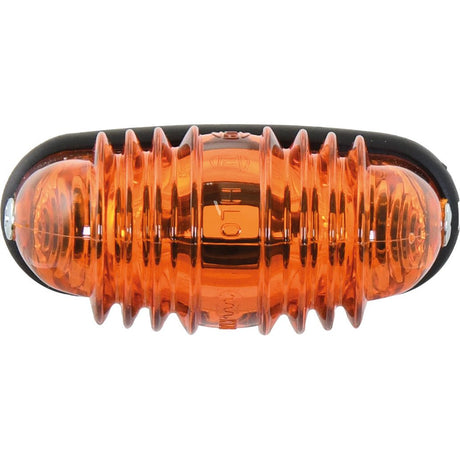 The Sparex Marker Light - Side Facing (Halogen), RH & LH, 12V - S.31960 is an orange, ribbed, oval-shaped bicycle reflector with an amber lens mounted on a black base.