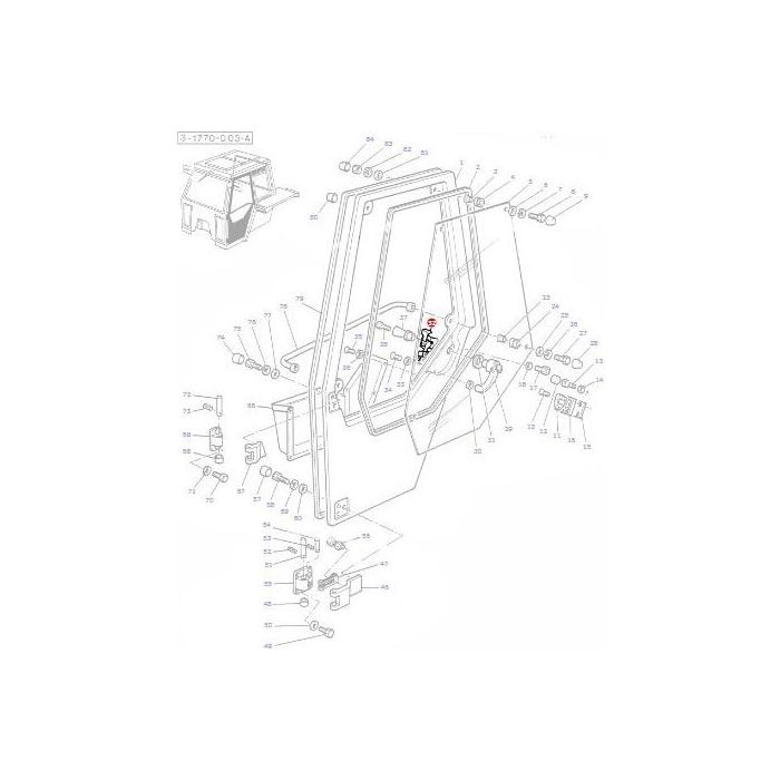 Massey Ferguson - Inner Door Handle R/H - 3301855M91 - Farming Parts