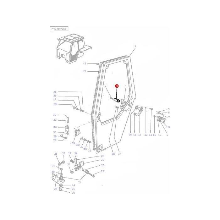Massey Ferguson - Inner Door Handle - 3301856M2 - Farming Parts