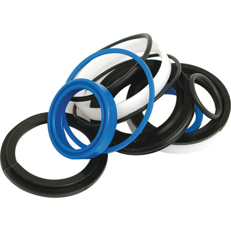 The Sparex Hydraulic Cylinder Repair Kit - 105/45mm (Sparex Part No. S.32260) comes with a variety of rubber and plastic O-rings in different sizes and colors, including black, blue, and white.