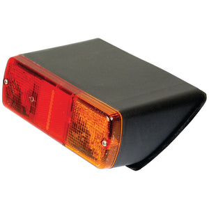 The Halogen Rear Combination Light 12V, RH - S.3226 from Sparex is a rectangular red and amber tail light with black plastic housing, suitable for various vehicles.