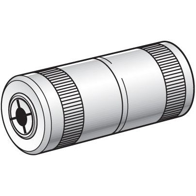 Illustration of a cylindrical mechanical part with grooves on both ends and a central section, designed for compatibility with Ford / New Holland 1934054 hydraulic couplers. This is the Grease Gun Coupler 1/8'' BSP HD - 4 Jaw (Agripak 1 pc.) by Sparex, part number S.3263.