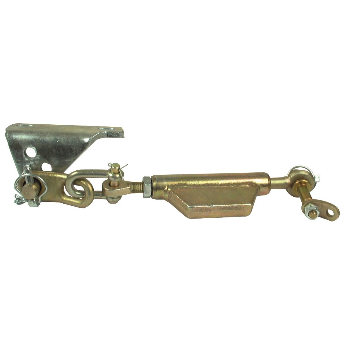 Image of a Sparex Stabiliser Chain - Bracket featuring a Ø16mm thread and a minimum length of 394mm. This metal mechanical linkage assembly includes various components such as rods, brackets, and joints and is suitable for Ford/New Holland or Sparex systems. The linkage features a 3/4 UNC thread type and is identified by Sparex Part No.S.3285.

