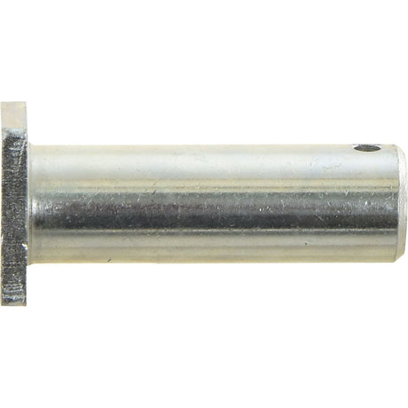 The Hydraulic Top Link Knuckle Fixing Pin 28x75mm from Sparex (Part No. S.32945) is a cylindrical metal dowel pin with a flange on one end and a small hole near the other, featuring a working length of 75mm.