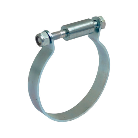 A Sparex Hydraulic Top Link Clamp for Cylinder Outer Ø 105mm (Sparex Part No. S.32960) with a screw fastening mechanism is shown in an open position.