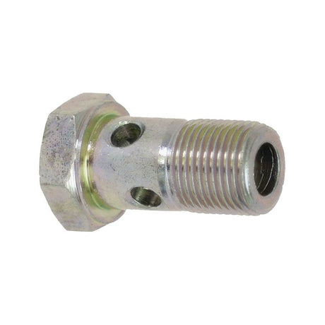 The Banjo Bolt 3/8 by Sparex (Sparex Part No. S.32971) has a hexagonal head and a 3/8 thread, and features three holes in the middle section.