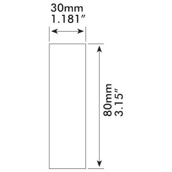 The Lower Link Weld-On Hook (Cat. 1) by Sparex (Part No.S.32990) is a rectangular component with dimensions of 30mm (1.181 inches) in width and 80mm (3.15 inches) in height, designed for tractors with up to 50hp capacity.
