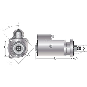 Starter Motor  - 12V, 3Kw, Gear Reducted (Sparex)
 - S.329981 - Farming Parts