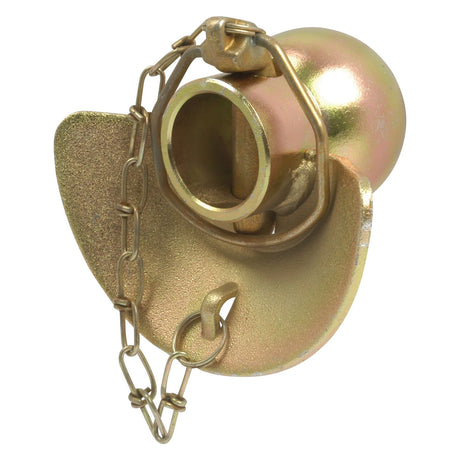 A metallic Lower Link Ball from Sparex (Cat. 3/3), featuring a semi-circle flat plate, a central protruding cylinder, and an attached chain, suitable for trailers and RVs.